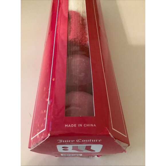 Juicy Couture Gift Set Includes 3 Cozy Socks & 2 Bath Bombs  - New In Box - Picture 6 of 8